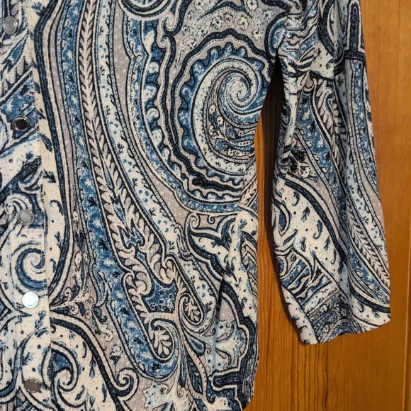 White House Black Market Paisley Cardigan - Picture 3 of 12